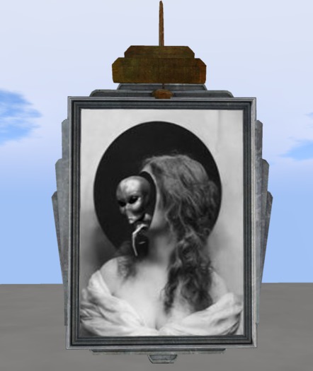 animated gif alien head includ. mesh frame
