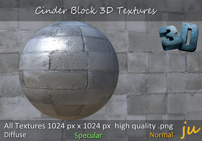 Second Life Marketplace - JU Cinder Block 3D Textures Full Perm