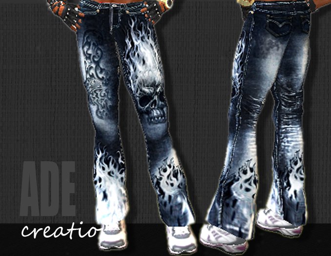Blue jeans fireskull