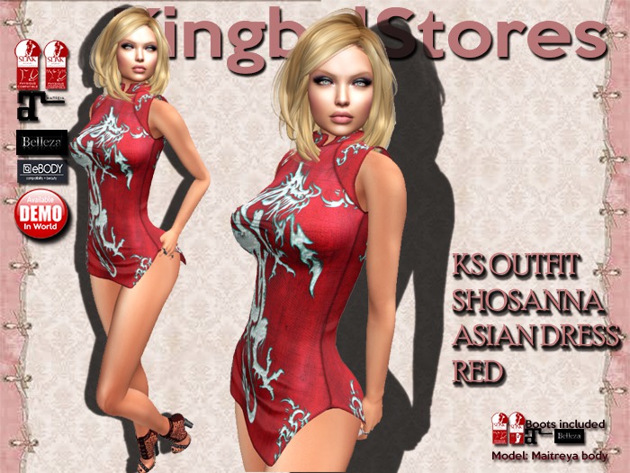 KS OUTFIT SHOSANNA ASIAN DRESS RED