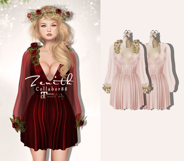 =Zenith=Spring Flower Dress (Rose) -Maitreya