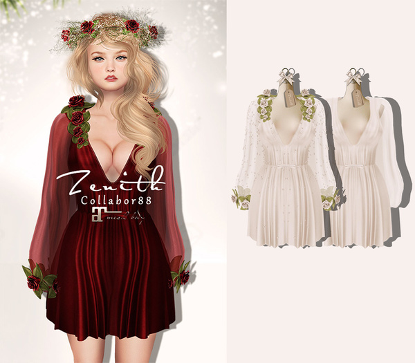 =Zenith=Spring Flower Dress (White) -Maitreya