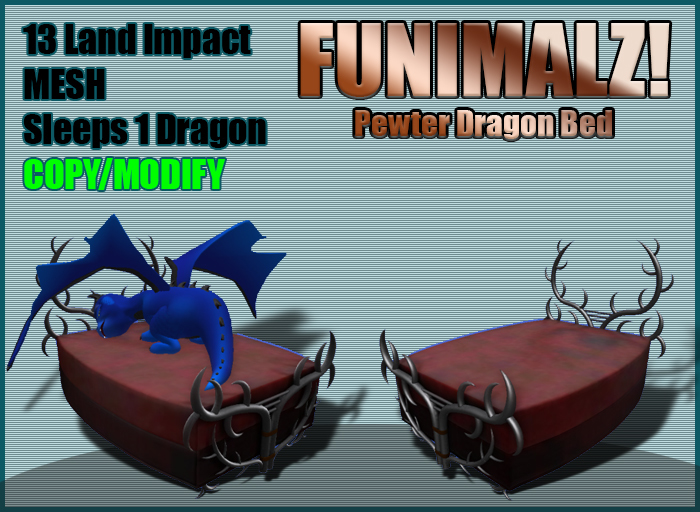 FUNIMALZ! Pewter Dragon Bed