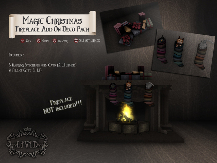 LiViD : Magic Christmas_Fireplace Add On Deco Pack