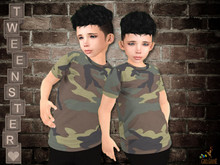 (WEAR ME) Camo Tshirt Boy Tweenster