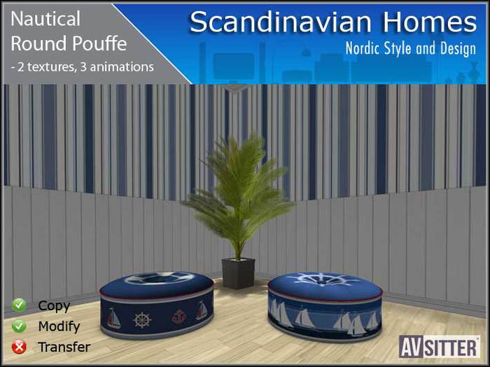 Nautical Round Pouffes