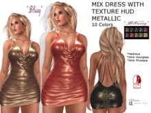 *BSASSY* MIX METALLIC DRESS WITH TEXTURE HUD