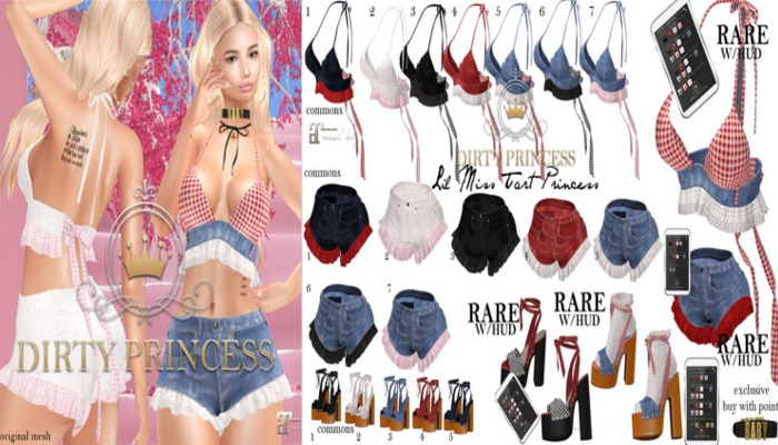 DIRTY PRINCESS- Lil Miss Tart Princess Shorts 6- COMMON