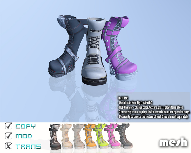Mesh Boots Non-Rig (resizable) for Furry DEMO