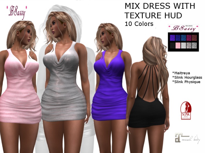 *BSASSY* MIX DRESS WITH TEXTURE HUD