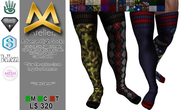 <MK> Adverse High Socks - Belleza - Aesthetic - Signature - TMP