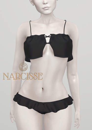 -Narcisse- ADD - Pixie Cami & Ruffle Panties - Black