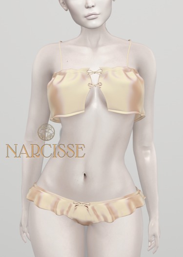 -Narcisse- ADD - Pixie Cami & Ruffle Panties - Pale Gold
