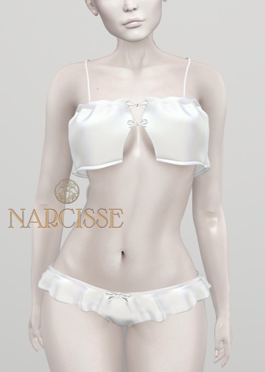 -Narcisse- ADD - Pixie Cami & Ruffle Panties - White