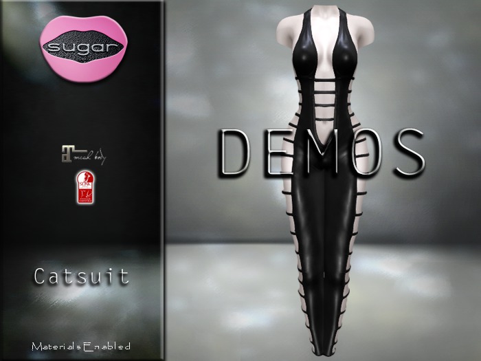 :-:SUGAR:-: Catsuit {BLACK RUBBER} DEMO