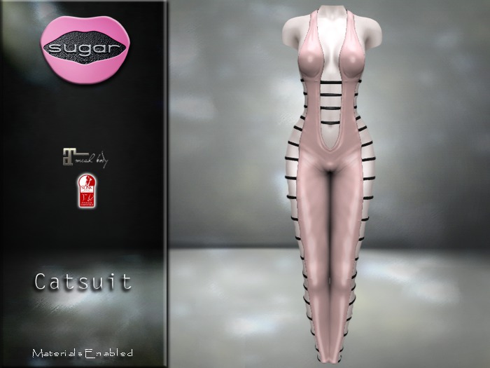 :-:SUGAR:-: Catsuit {PINK RUBBER}