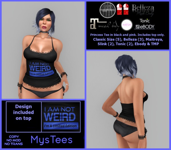 **MysTees** Not Weird Tee Blue -Boxed