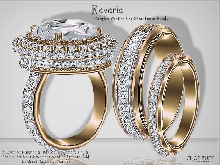 WR Reverie Gld Wedding Ring Set