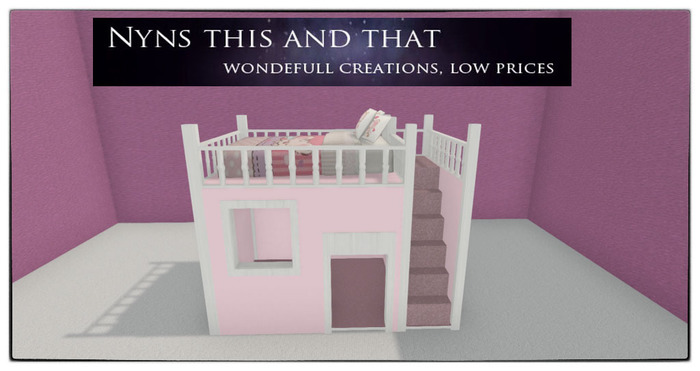 Nyns Girls Pink Bed/with Playroom 