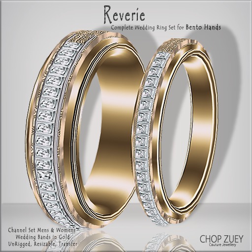 Reverie Gold Lovers/Wedding Bands for Bento Hands by Chop Zuey Couture Jewellery