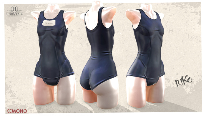 HORNTAIL - [DARKBLUE] Riko Kemono Swimsuit
