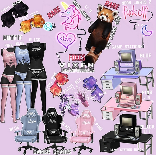 Foxes - Vixen - Fishy - Pink