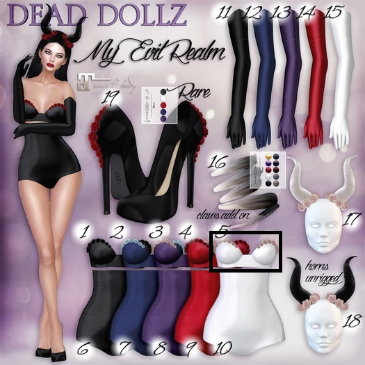 5. Dead Dollz - My Evil Realm - Evil Bra White