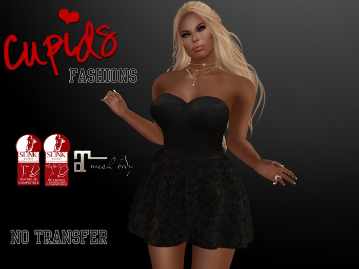 *CF* Sweet Lace Mini Dress BLACK