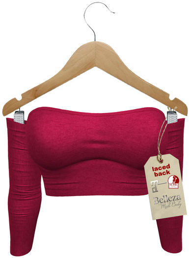 J.H.C *Lavera* Off Shoulder Crop Top (BERRY)