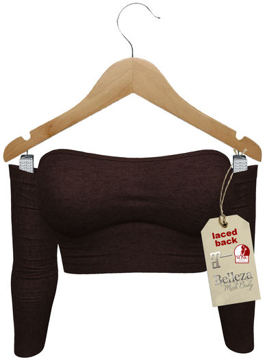 J.H.C *Lavera* Off Shoulder Crop Top (BROWN)