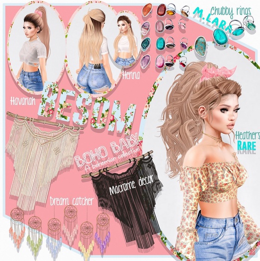 #Besom~ #24 Chubby Rings *Blue*