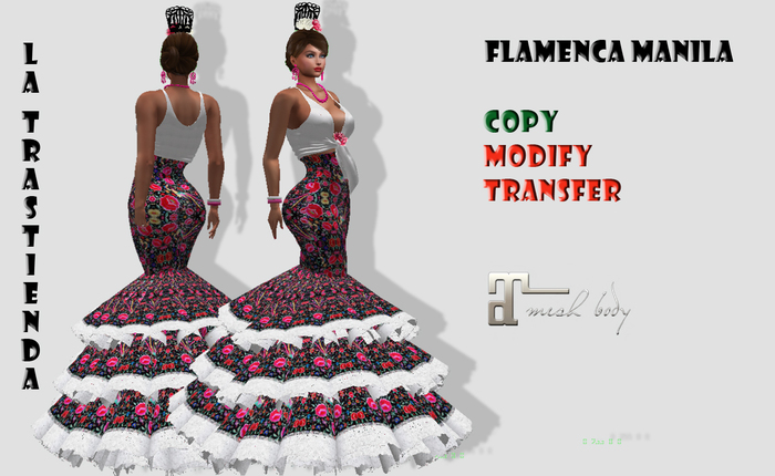 (XR)VESTIDO FLAMENCA MANILA