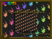 Peacock Spangles On Black Textures