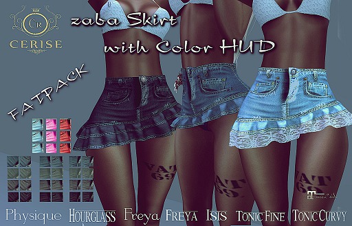 ::Cerise:: FATPACK zaba SKIRT with Color HUD