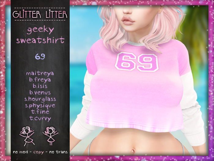 - Glitter Litter - Geeky Sweatshirt - 69