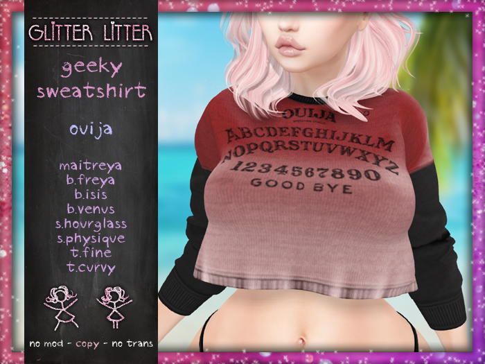- Glitter Litter - Geeky Sweatshirt - Ouija