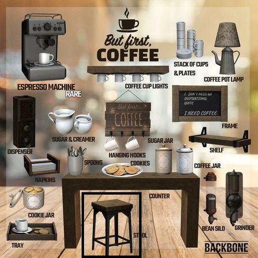 BackBone But First, Coffee - Stool