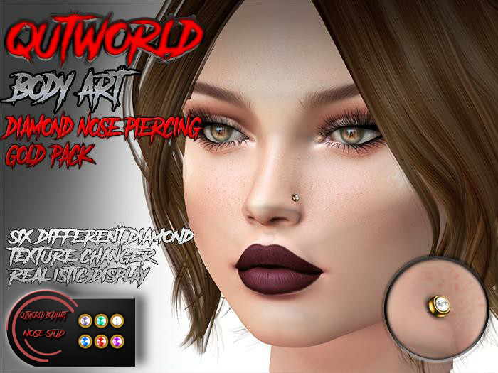 +QutWorld BodyArt+Nose Diamond Piercing +