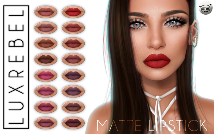 LUXREBEL. CATWA MATTE LIPSTICK PACK #2 DARK EDITION