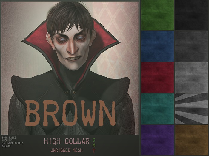 Hotdog - High collar . Brown leather