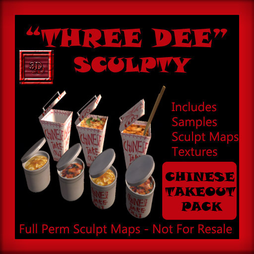 "Three Dee"  Chinese TakeOut Sculpty Pack