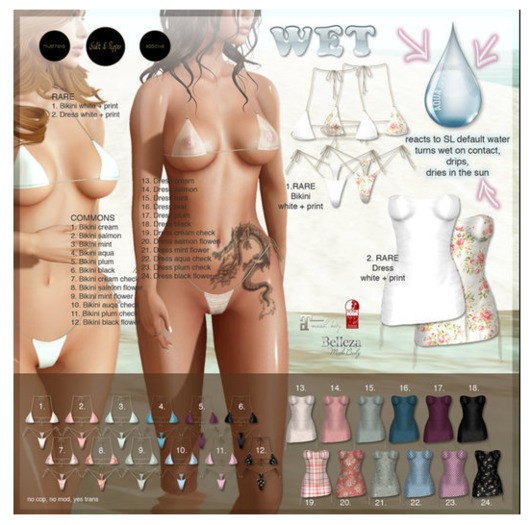 S&P WET dress white+flower Lara RARE