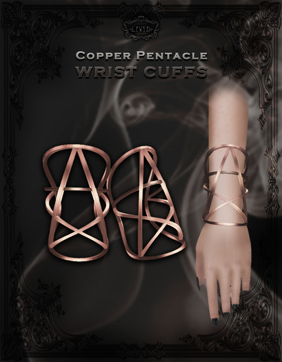 LiViD : Copper Pentacle Wrist Cuffs