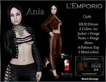 L'Emporio ::*Ania*:: Leather Outfit- Black/Orange- Maitreya-Slink-Belleza