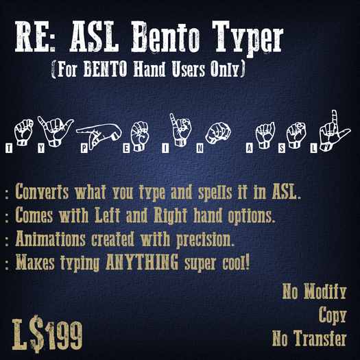 RE: ASL Bento Typer