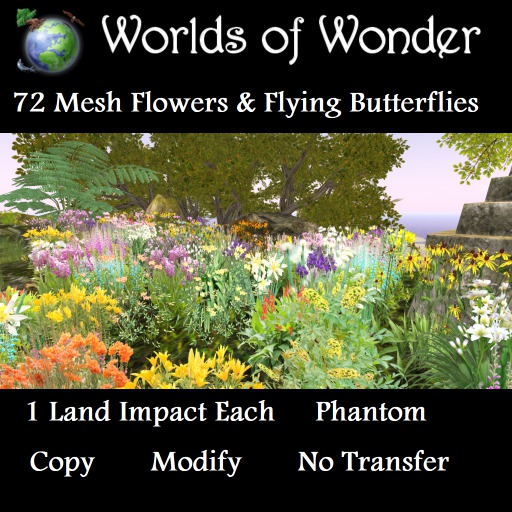 WoW 72 Mesh Flowers & Butterflies 