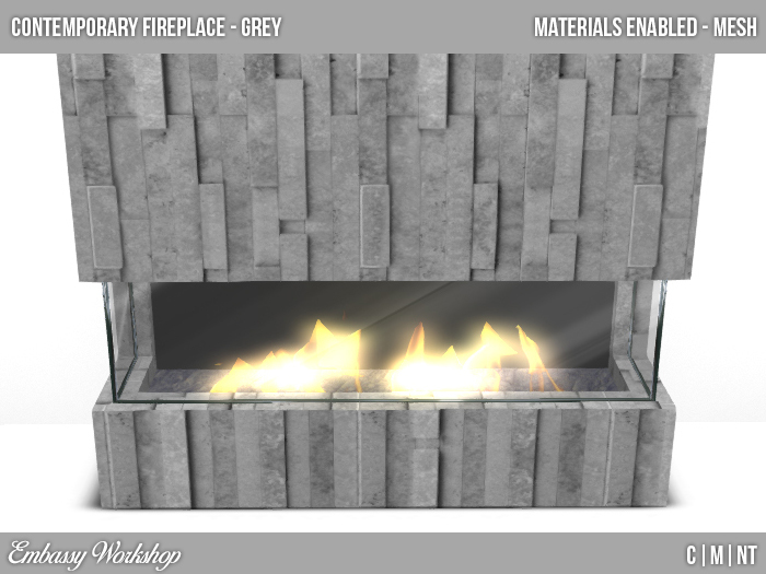 EW - Contemporary Fireplace - Grey