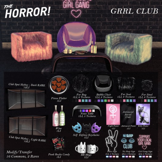 The Horror!~ Grrl Club - Club Spot - Light RARE