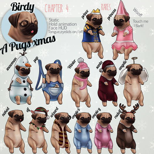 Birdy - A Pug Xmas - Princess pug [box]  RARE