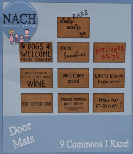 NACH Door Mat 'Bibbity Bobbity Bye'' RARE